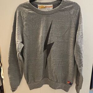 Aviator Nation Charcoal Lightning Crewneck Sweater